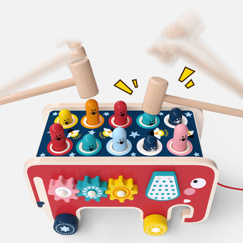 Kids Wooden Pounding Bench Musical Toy