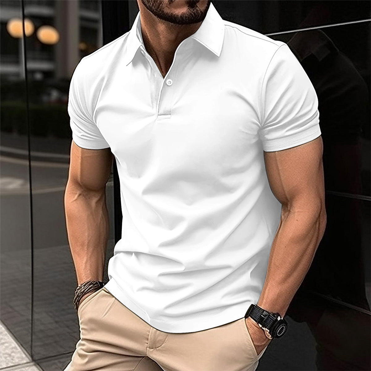 Men's Plain Short Sleeve Polo