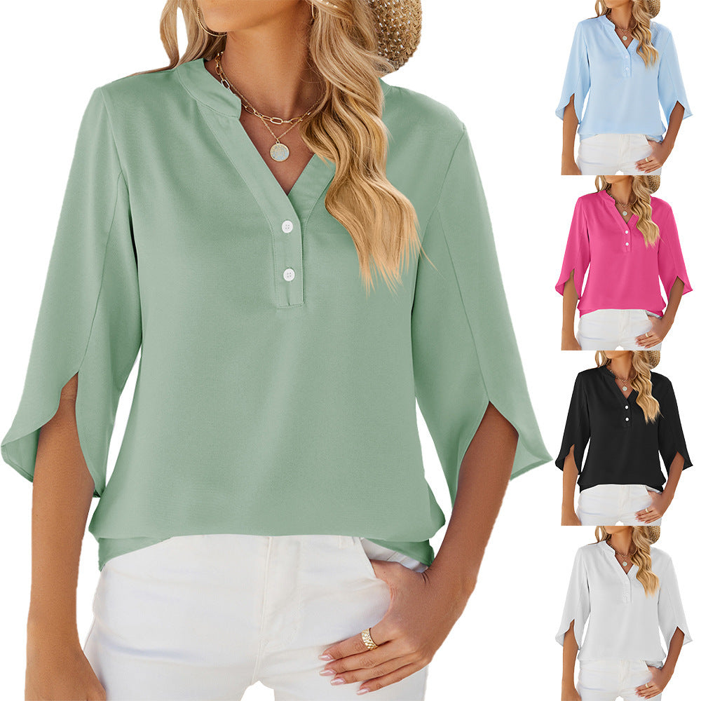 Simple Chiffon Shirt – Solid Colors