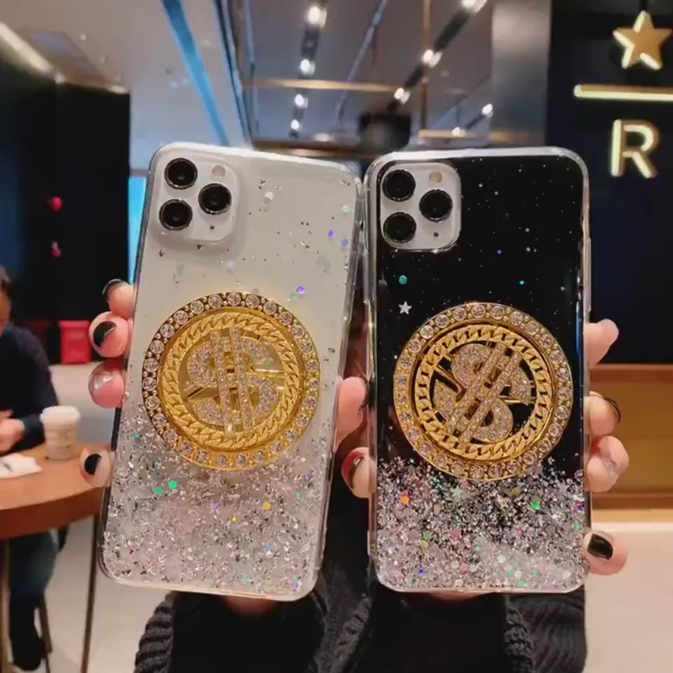 3D Diamond Dollar Turnplate Phone Case Luxury Desi